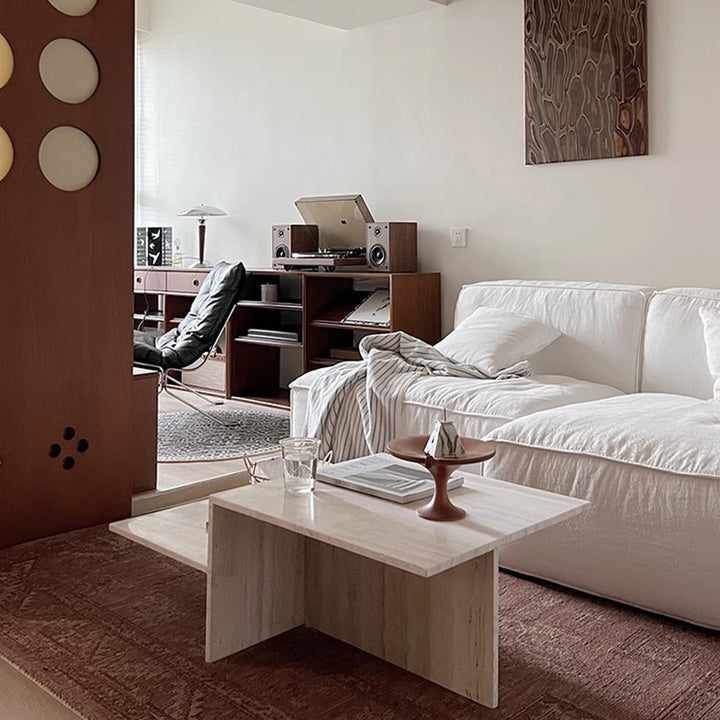 MAS-2212 Masdio Modern Travertine Coffee Table Masdio
