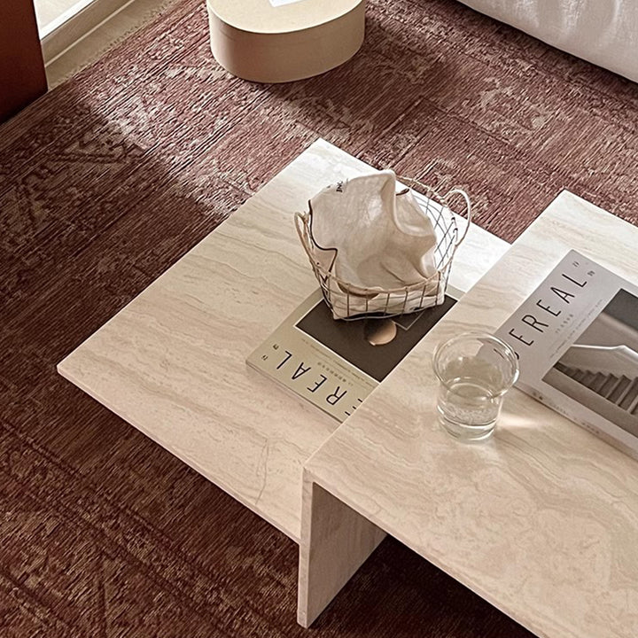 MAS-2212 Masdio Modern Travertine Coffee Table Masdio