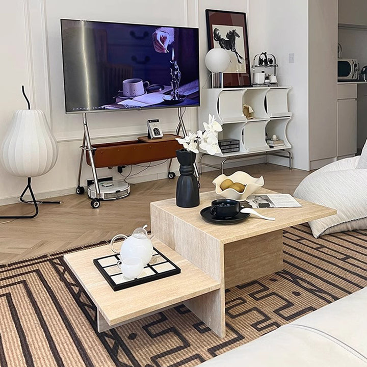 MAS-2212 Masdio Modern Travertine Coffee Table Masdio