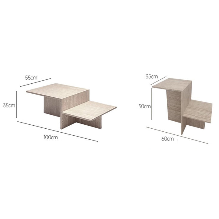 MAS-2212 Masdio Modern Travertine Coffee Table Masdio