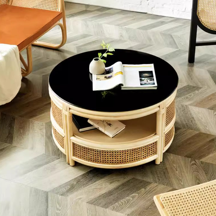 MAS-2228 Masdio JENNI Rustic Rattan Coffee Table Masdio
