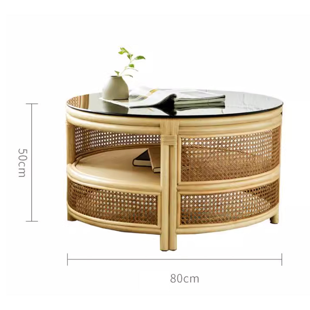 MAS-2228 Masdio JENNI Rustic Rattan Coffee Table Masdio