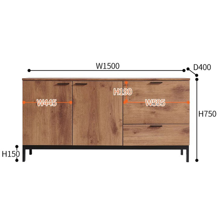 MAS-1658 Masdio Industrial Solid Wood Sideboard Masdio
