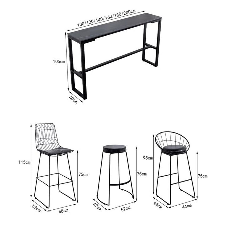 MAS-1660 Masdio Marble Slate Bar Table & Stool Masdio
