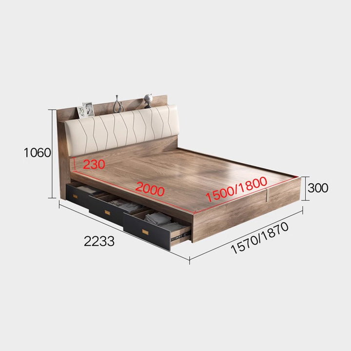 MAS-1677 Masdio Wooden Storage Bedframe Masdio