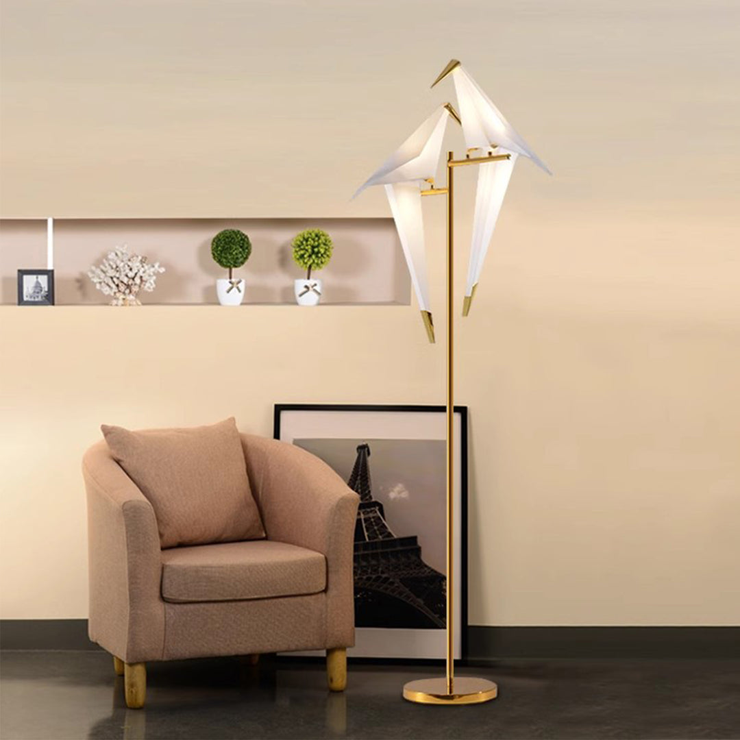 MAS-1758 Masdio Perched Lovebirds LED Origami Standing Lamp Masdio