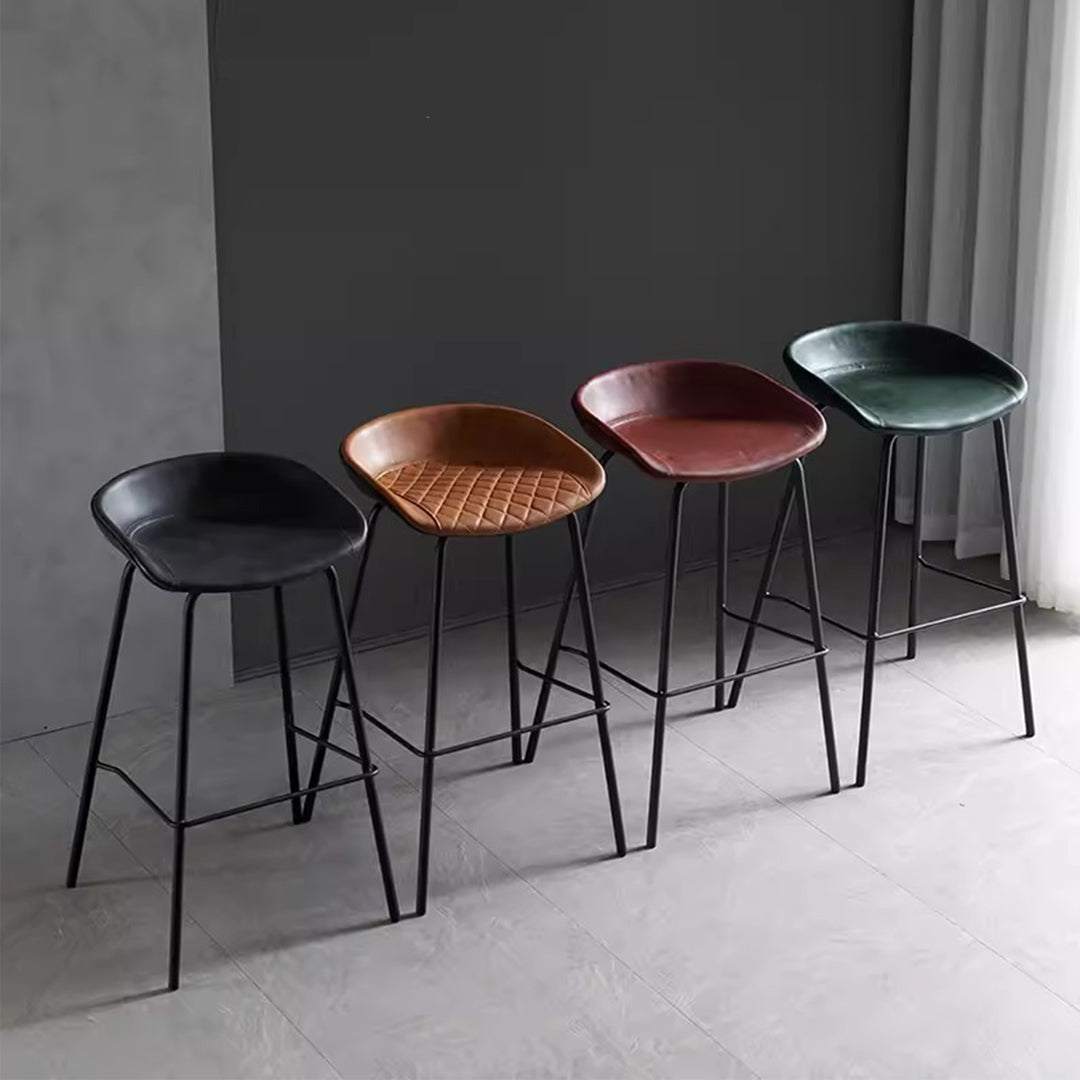 MAS-1827 Masdio Modern Industrial Leather Bar Stool Masdio