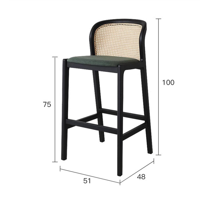 MAS-1838 Masdio Mid Century Rattan Bar Stool Masdio