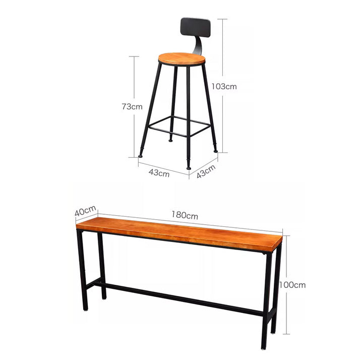 MAS-1841 Masdio Rustic Wood Bar Table & Stool Masdio