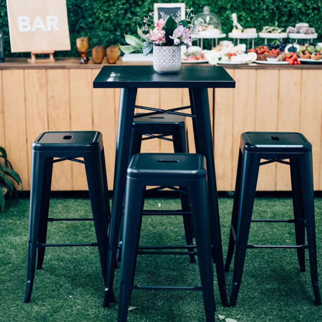 MAS-1848 Masdio Industrial Tolix Bar Table & Stools Masdio