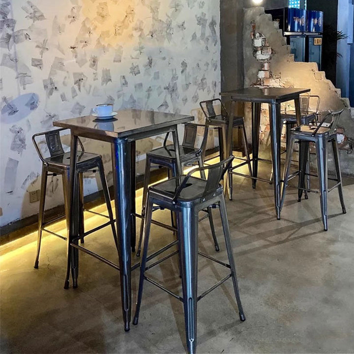 MAS-1848 Masdio Industrial Tolix Bar Table & Stools Masdio