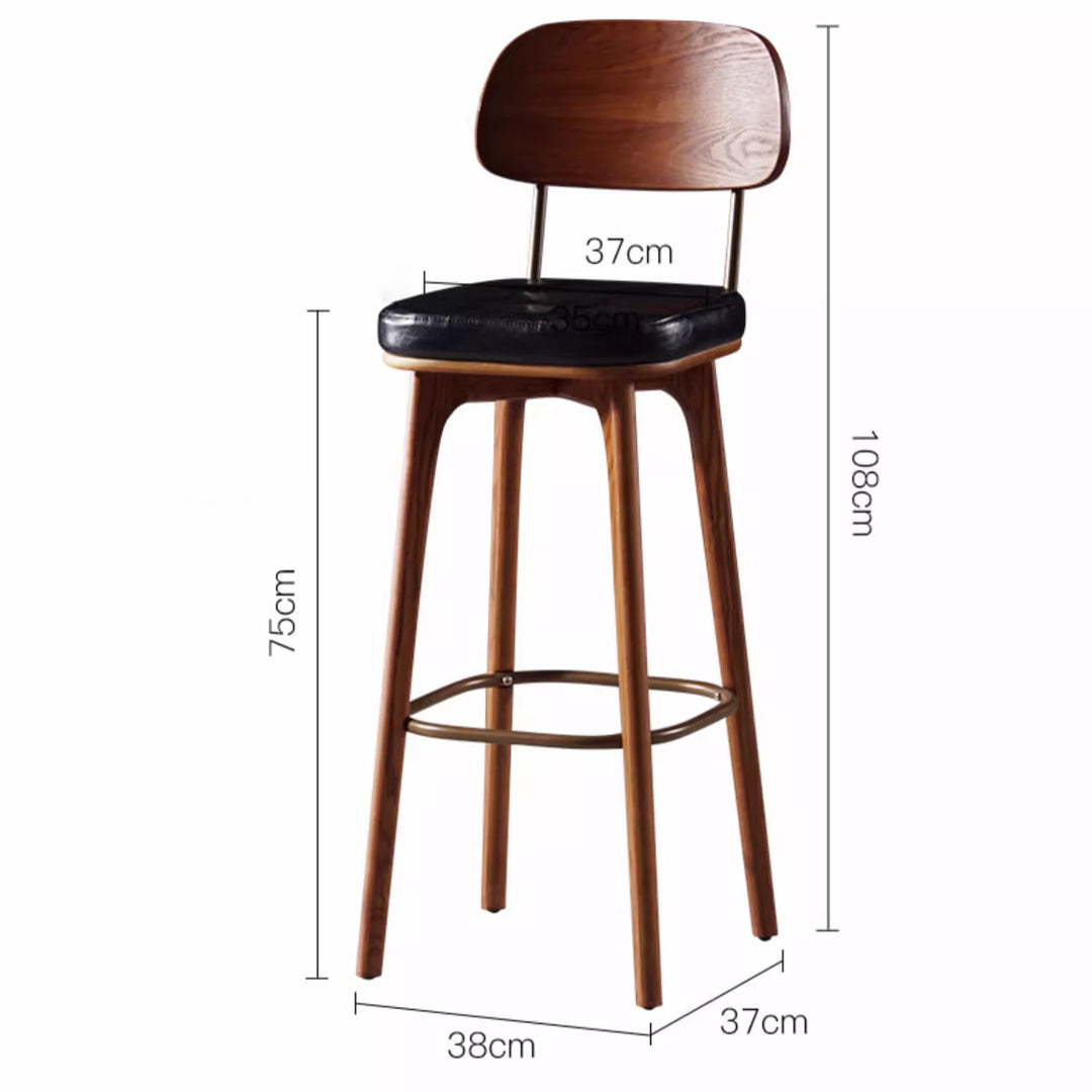 MAS-1862 Masdio Industrial Walnut Bar Chair Masdio