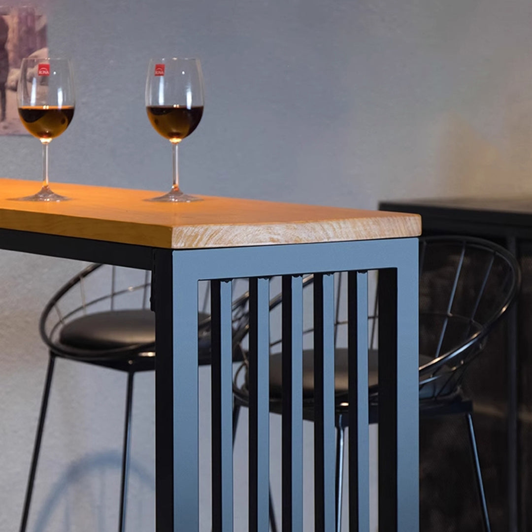 MAS-1870 Masdio Modern Rustic Wooden High Bar Table & Stool Masdio