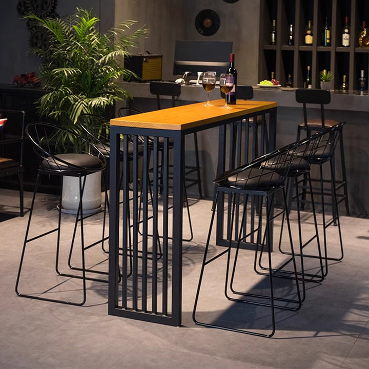 MAS-1870 Masdio Modern Rustic Wooden High Bar Table & Stool Masdio