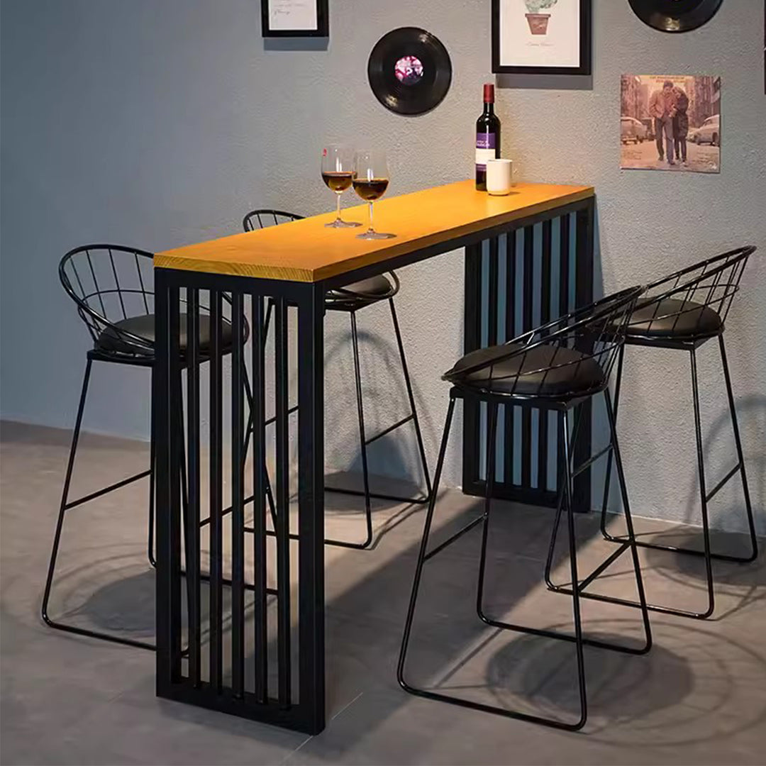 MAS-1870 Masdio Modern Rustic Wooden High Bar Table & Stool Masdio