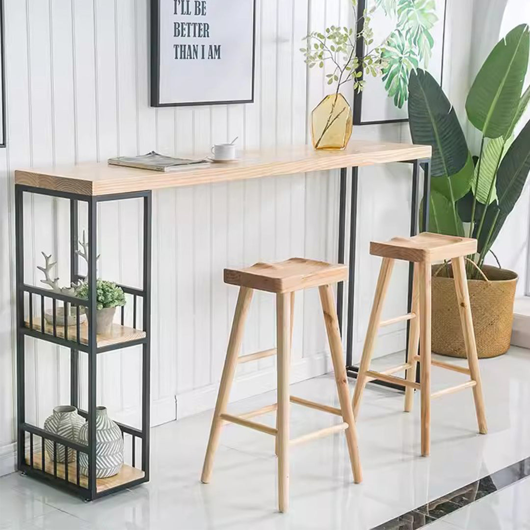 MAS-1874 Masdio Modern Industrial Solid Wood Bar Table Masdio