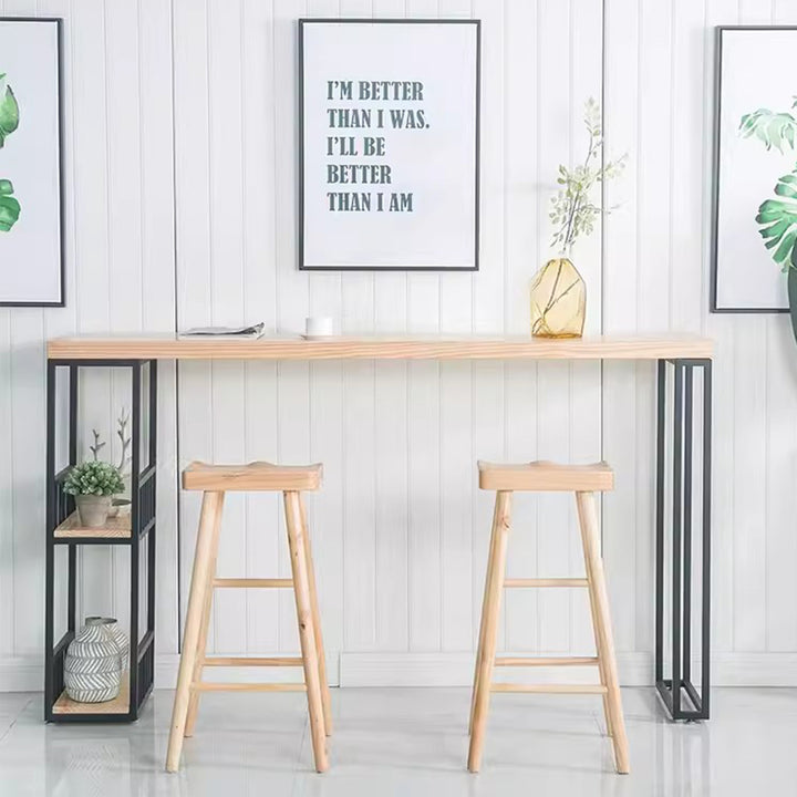 MAS-1874 Masdio Modern Industrial Solid Wood Bar Table Masdio
