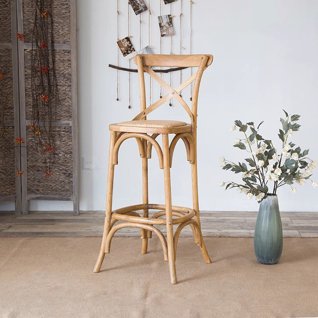 MAS-1878 Masdio Rustic Solid Wood Bar Stool Masdio