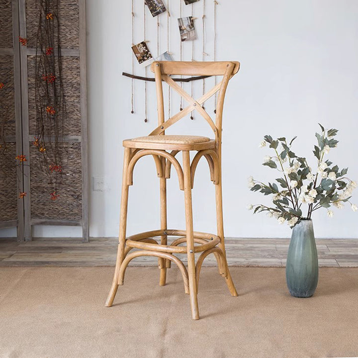 MAS-1878 Masdio Rustic Solid Wood Bar Stool Masdio
