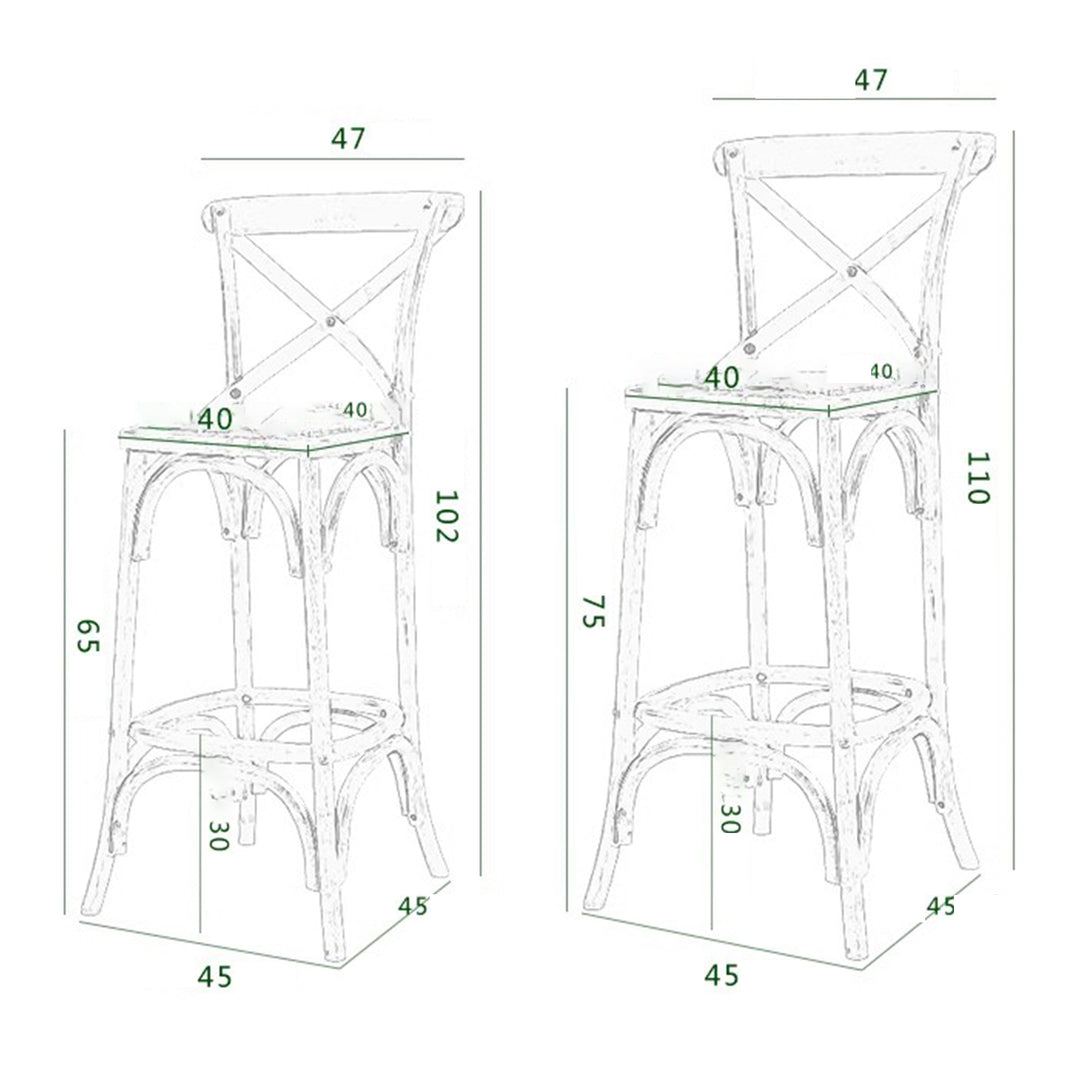 MAS-1878 Masdio Rustic Solid Wood Bar Stool Masdio