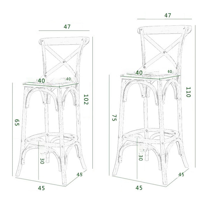 MAS-1878 Masdio Rustic Solid Wood Bar Stool Masdio