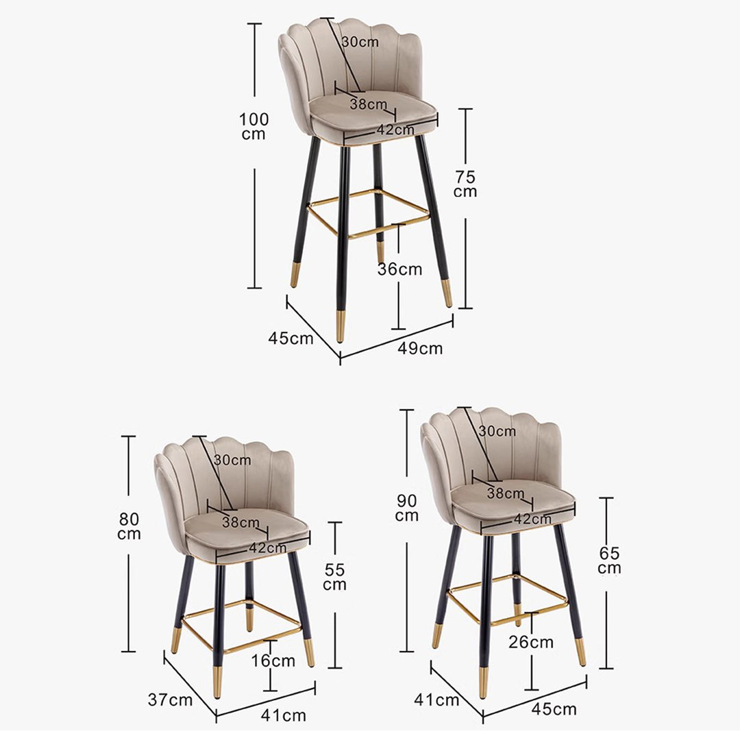 MAS-1881 Masdio Modern Velvet Bar Chair Masdio
