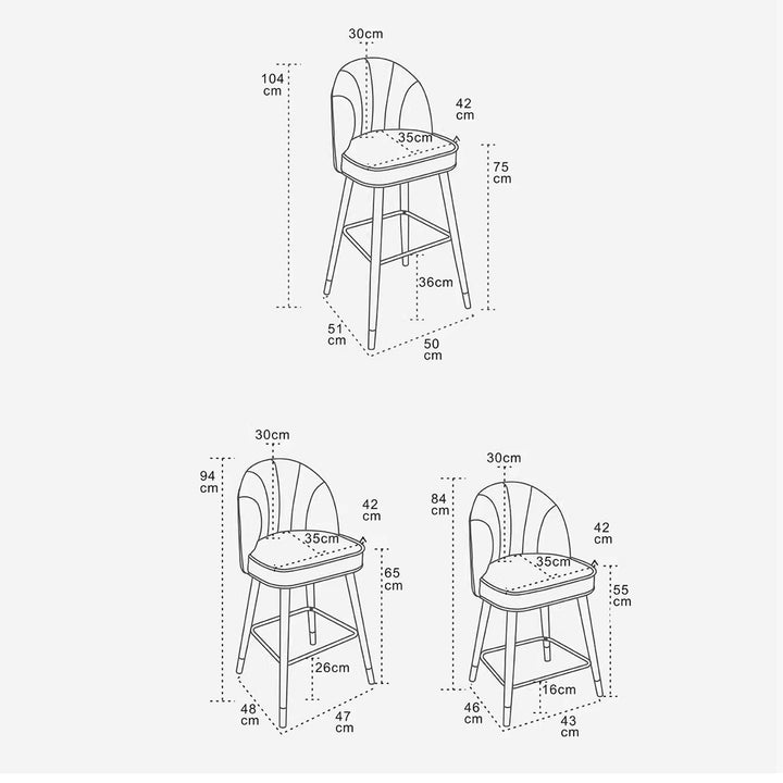 MAS-1882 Masdio Modern Velvet Bar Chair Masdio