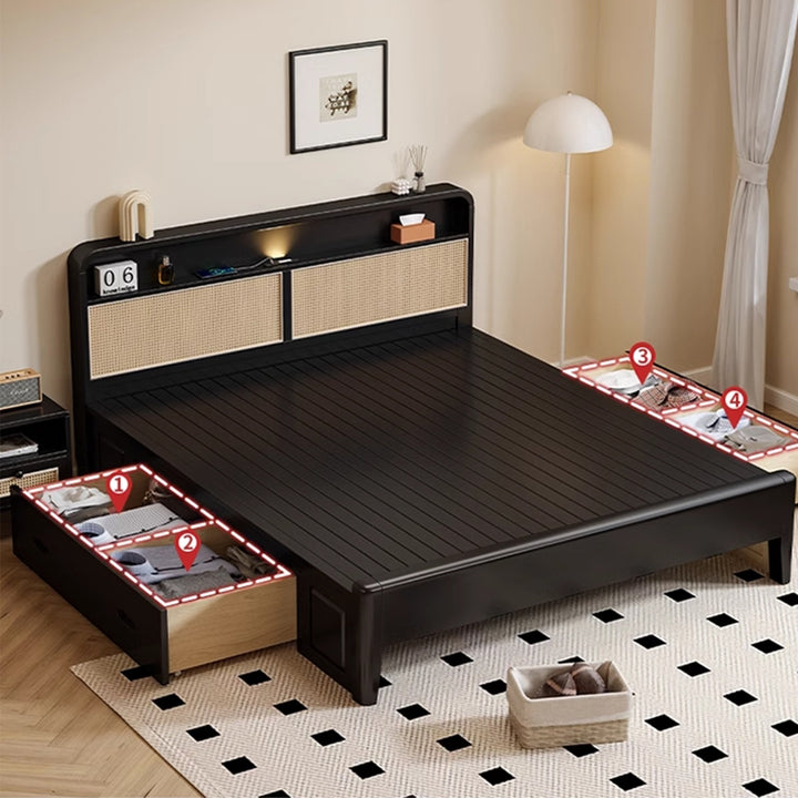 MAS-1904 Masdio Japandi Rattan Bedframe Masdio