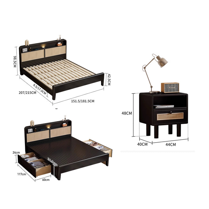 MAS-1904 Masdio Japandi Rattan Bedframe Masdio