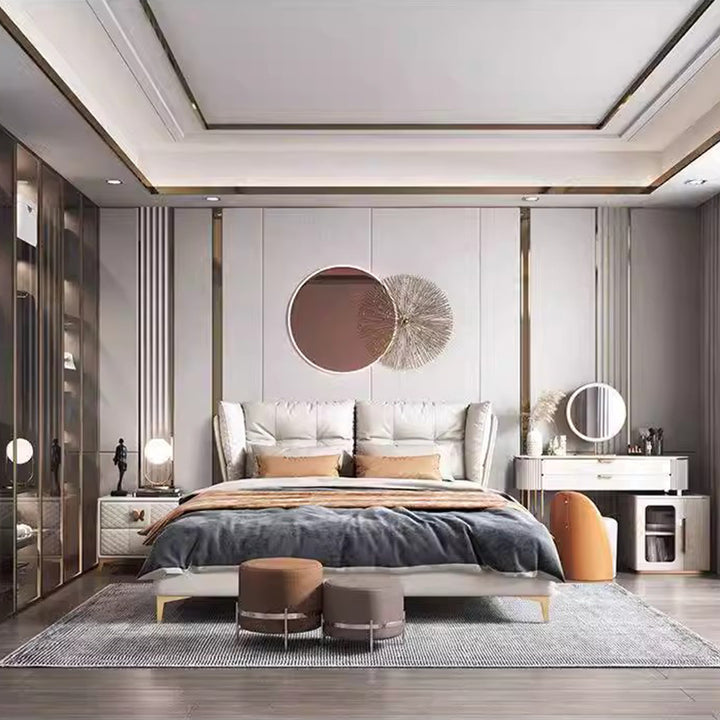 MAS-1936 Masdio Modern Leather Storage Bed Masdio