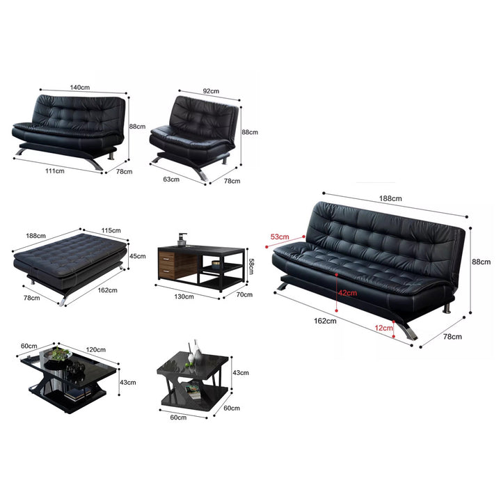 MAS-1947 Masdio Faux Leather Sofa Bed Set Masdio