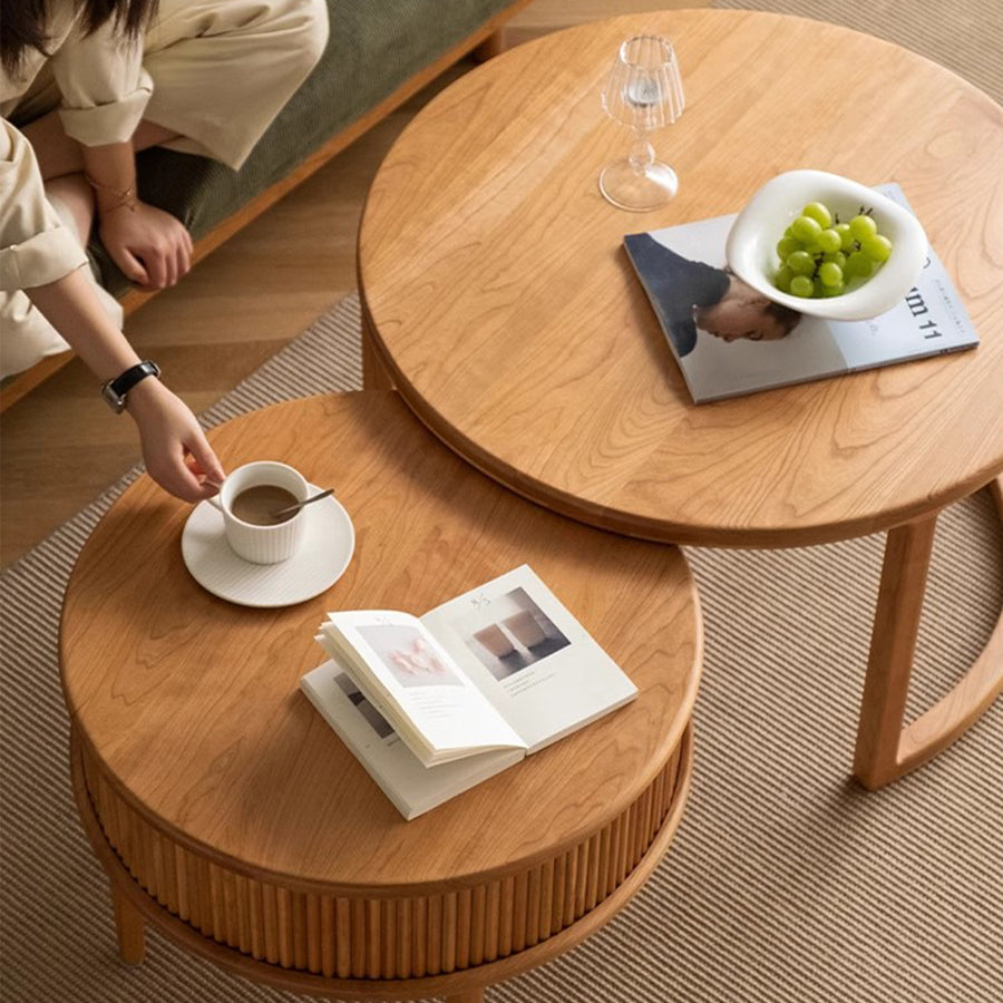 MAS-2202 Masdio DOLF Japandi Solid Wood Nesting Coffee Table Masdio