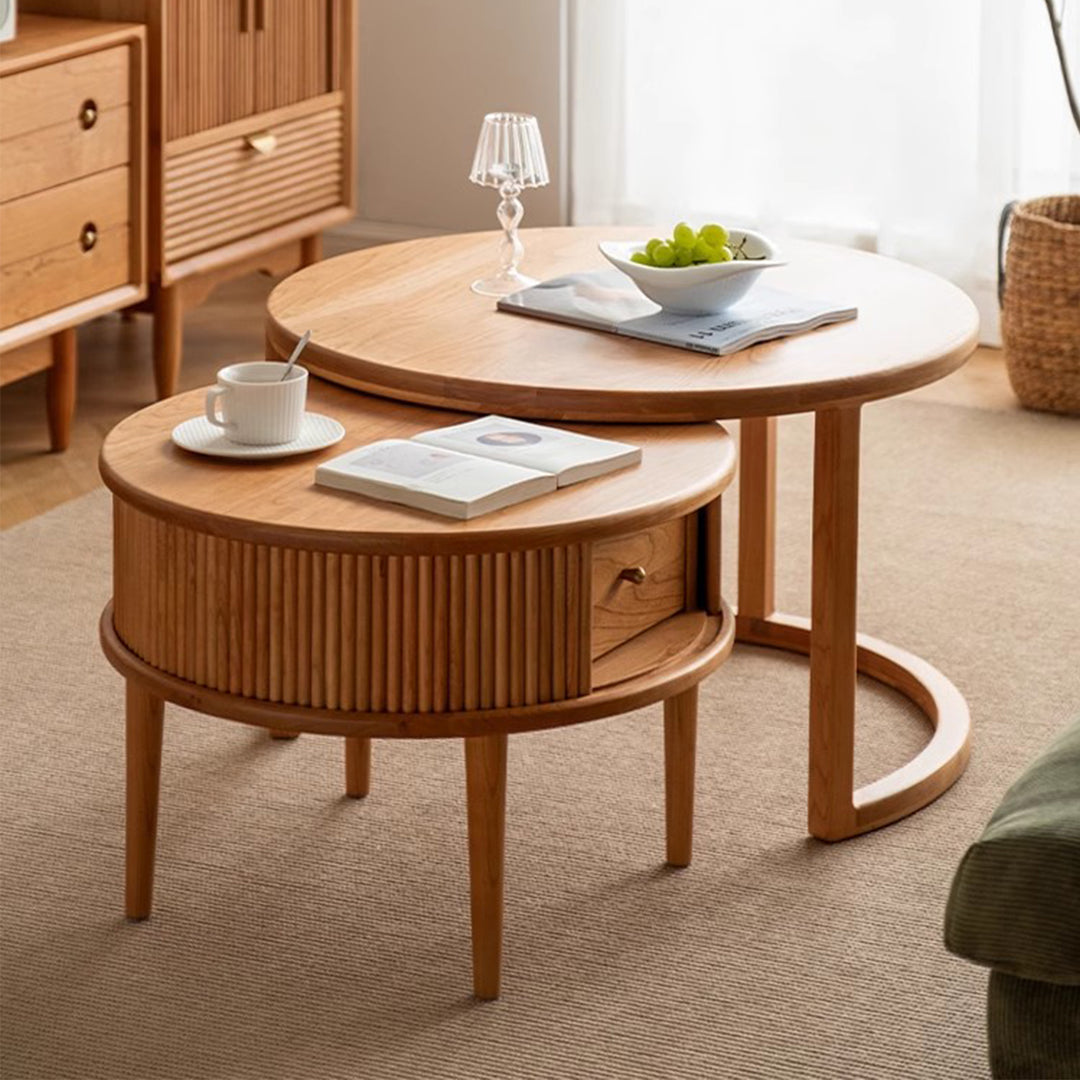 MAS-2202 Masdio DOLF Japandi Solid Wood Nesting Coffee Table Masdio