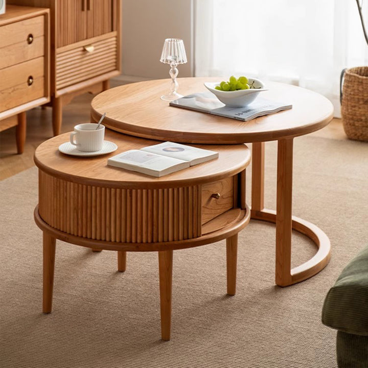 MAS-2202 Masdio DOLF Japandi Solid Wood Nesting Coffee Table Masdio
