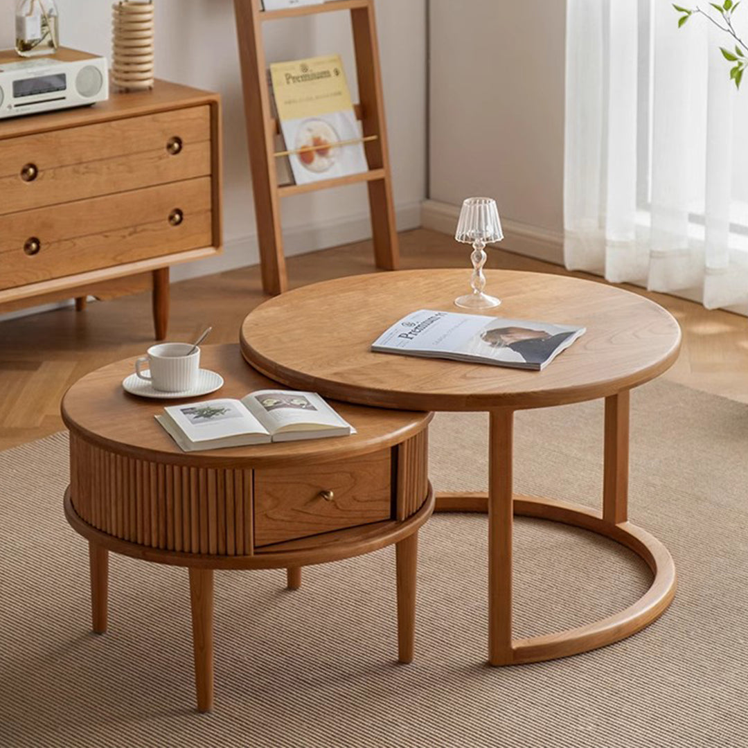 MAS-2202 Masdio DOLF Japandi Solid Wood Nesting Coffee Table Masdio