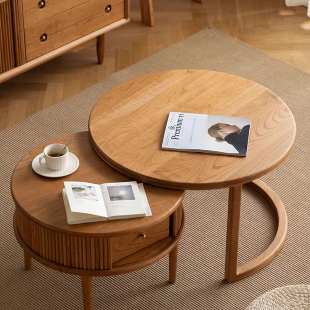 MAS-2202 Masdio DOLF Japandi Solid Wood Nesting Coffee Table Masdio