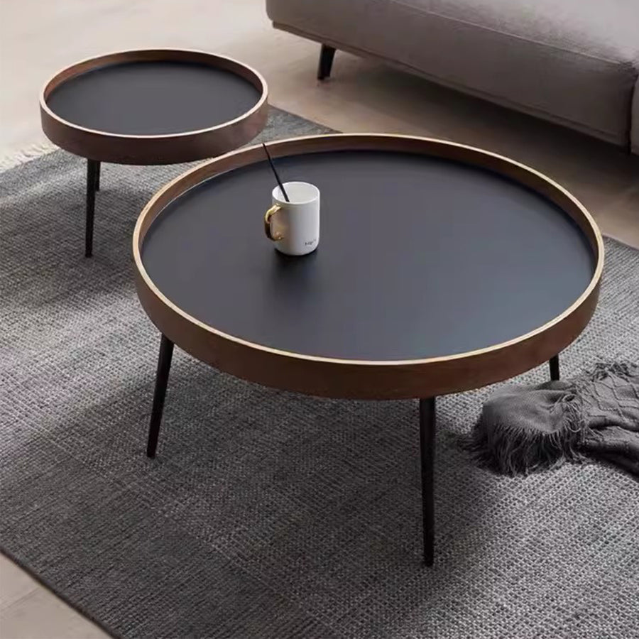 MAS-2264 Masdio COMO Black Walnut Round Nesting Coffee Tables Masdio