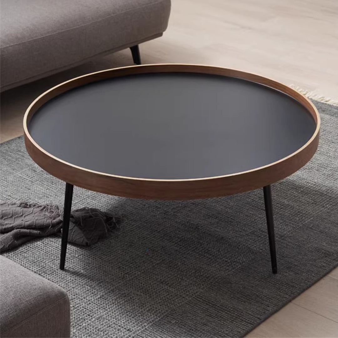 MAS-2264 Masdio COMO Black Walnut Round Nesting Coffee Tables Masdio