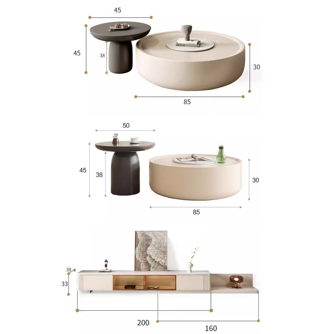 MAS-2267 Masdio DRAFT Modern Coffee Table Set Masdio