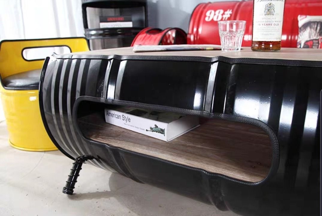 MAS-2286 Masdio SHOT Industrial Metal Barrel Coffee Table Masdio