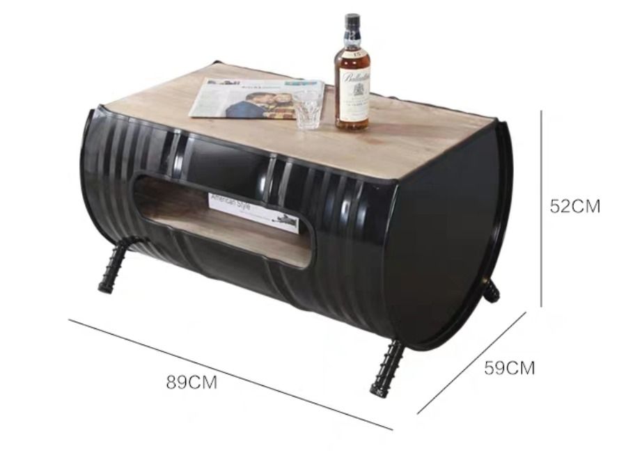 MAS-2286 Masdio SHOT Industrial Metal Barrel Coffee Table Masdio