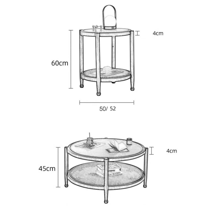 MAS-2295 Masdio ZEPPELIN Rustic Rattan Coffee Table Masdio