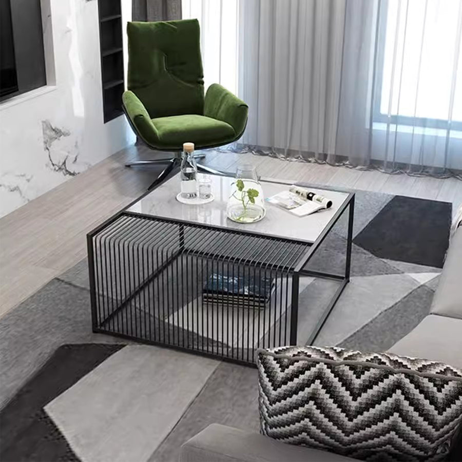 MAS-2303 Masdio Minimalist Marble Metal Frame Coffee Table Masdio