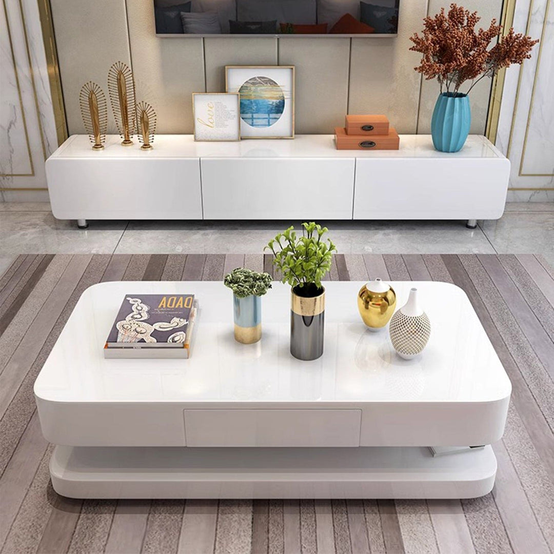 MAS-2305 Masdio Contemporary Glossy Piano White Coffee Table Masdio