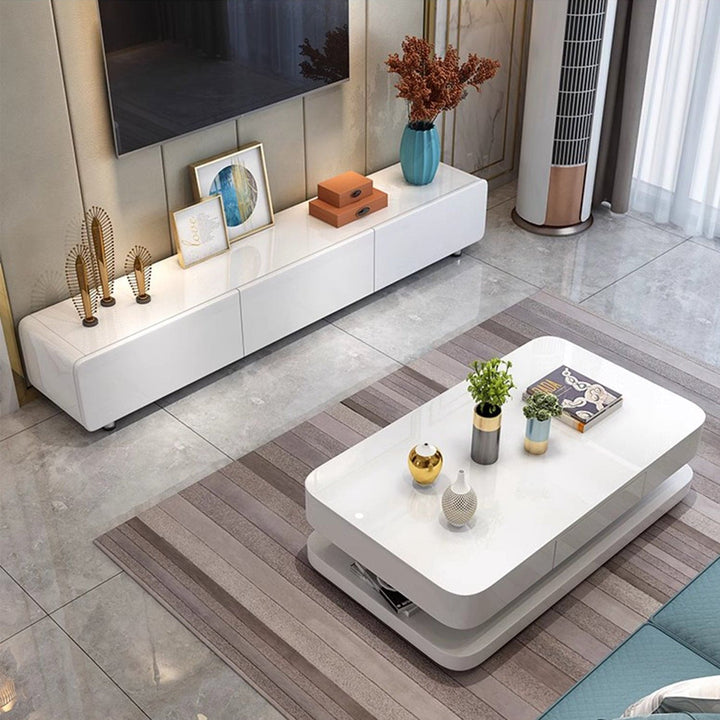 MAS-2305 Masdio Contemporary Glossy Piano White Coffee Table Masdio