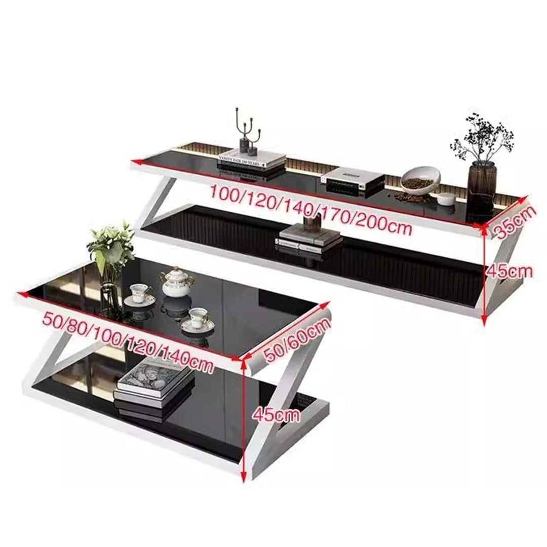 MAS-2306 Masdio ANWELL Z Tempered Glass Top Coffee Table Masdio
