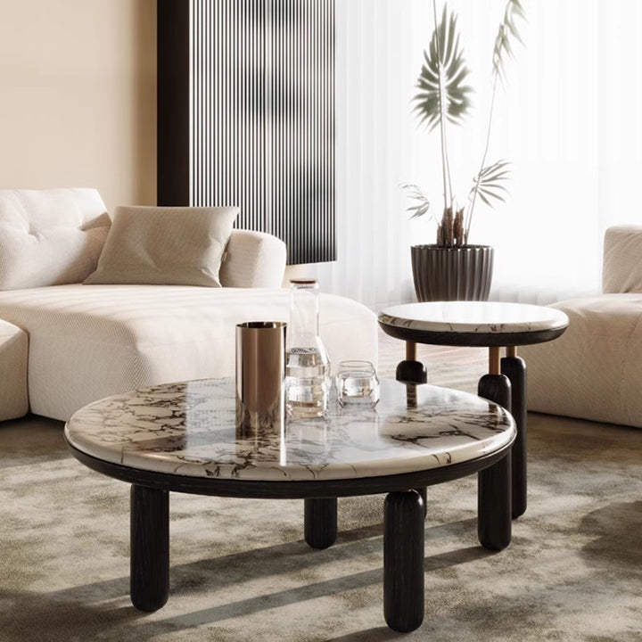 MAS-2441 Masido LEBRE Modern Round Marble Coffee Table Masdio