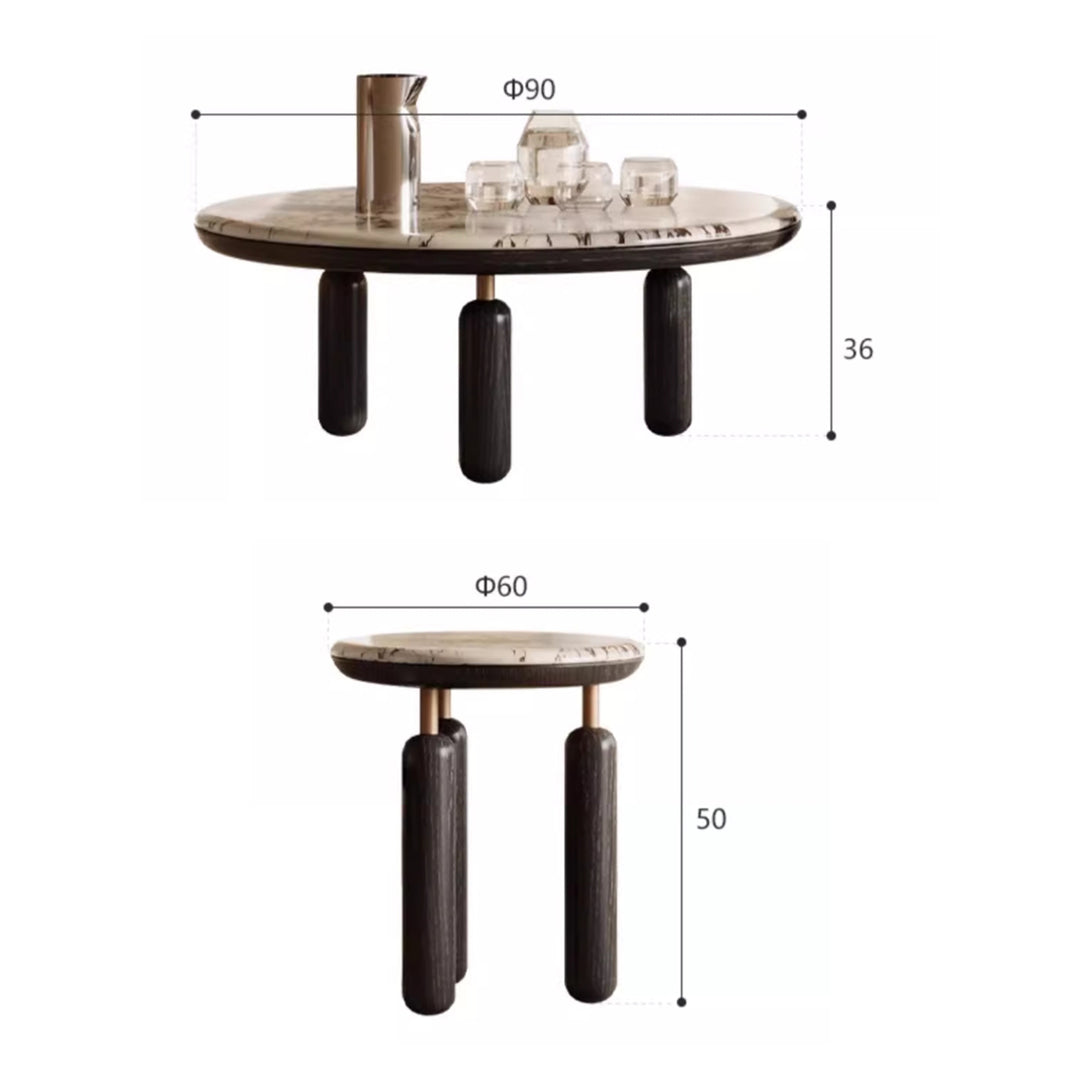MAS-2441 Masido LEBRE Modern Round Marble Coffee Table Masdio