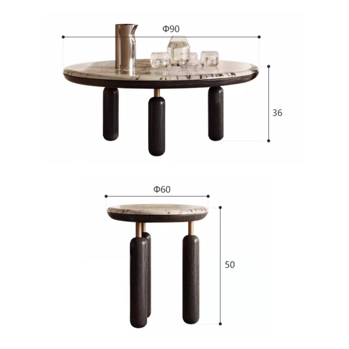 MAS-2441 Masido LEBRE Modern Round Marble Coffee Table Masdio