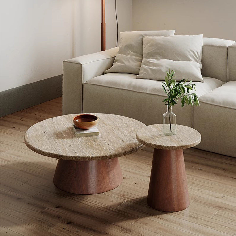 MAS-2448 Masdio KOBER Wabi Sabi Travertine Coffee Table Masdio